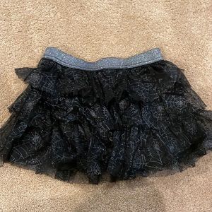 Black Glitter Spiderweb Tutu Skirt - girls large 10/12